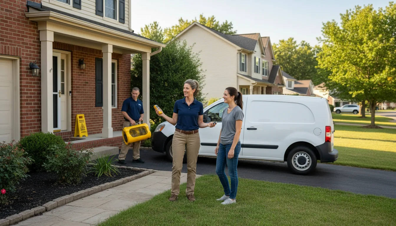 Residential water damage restoration in Golden Eagle, IL